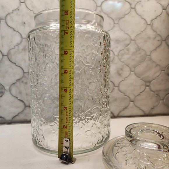 Princess House Fantasia Cookie Jar & Lid #569 Round Poinsettia Canister Vintage - Picture 5 of 10